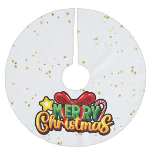 Falda Para El Árbol De Navidad De Poliéster Feliz Navidad Feliz Navidad Feliz Navidad Festivid