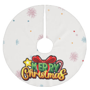 Falda Para El Árbol De Navidad De Poliéster Feliz Navidad Feliz Navidad Feliz Navidad Festivid
