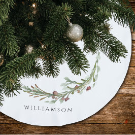 Falda Para El Árbol De Navidad De Poliéster Feliz Navidad Minimalista Wreath