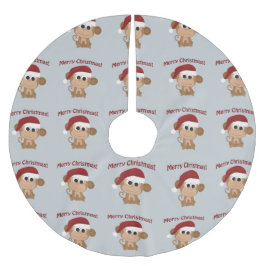 Falda Para El Árbol De Navidad De Poliéster Feliz Navidad! Mono de Santa