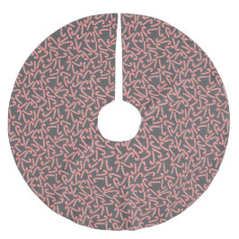 Falda Para El Árbol De Navidad De Poliéster Feliz Navidad Peppermint Candy Canes Snowflakes