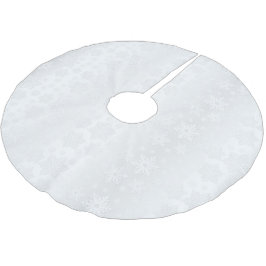 Falda Para El Árbol De Navidad De Poliéster Feliz Navidad White Snack Satin