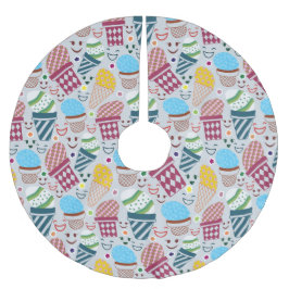 Falda Para El Árbol De Navidad De Poliéster Feliz Pascua