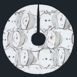 Falda Para El Árbol De Navidad De Poliéster Feliz Snowman<br><div class="desc">Feliz hombre de nieve con fondo blanco</div>