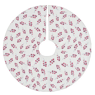 Falda Para El Árbol De Navidad De Poliéster Festividad de Red Holly Pip Berries