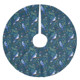 Falda Para El Árbol De Navidad De Poliéster Festividades de invierno azul