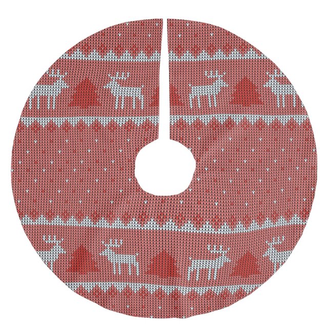 Falda Para El Árbol De Navidad De Poliéster Fiesta Roja (Anverso)