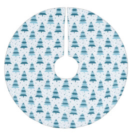 FALDA PARA EL ÁRBOL DE NAVIDAD DE POLIÉSTER FILAS DE ÁRBOLES AZULES Y BLANCOS DE NAVIDAD