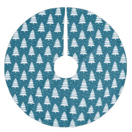 FALDA PARA EL ÁRBOL DE NAVIDAD DE POLIÉSTER FILAS DE ÁRBOLES AZULES Y BLANCOS DE NAVIDAD