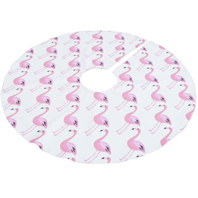 Falda Para El Árbol De Navidad De Poliéster Flamencos rosas (Angular)