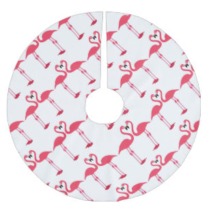 Falda Para El Árbol De Navidad De Poliéster flamingo-birds-love