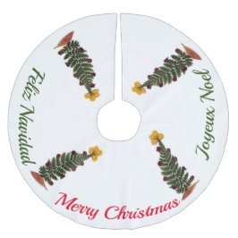 Falda Para El Árbol De Navidad De Poliéster Flor de prensa seca Falda de árbol de Navidad