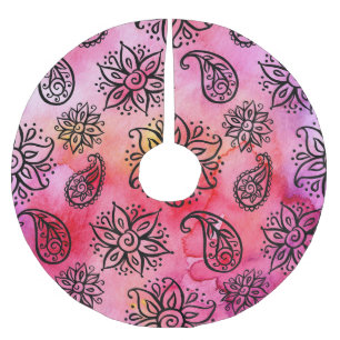 Falda Para El Árbol De Navidad De Poliéster Floral ornamental: etnia sin foco