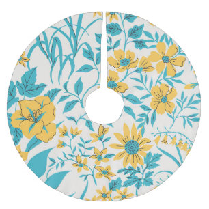 Falda Para El Árbol De Navidad De Poliéster Floral vintage: Liberty Motif Seamless