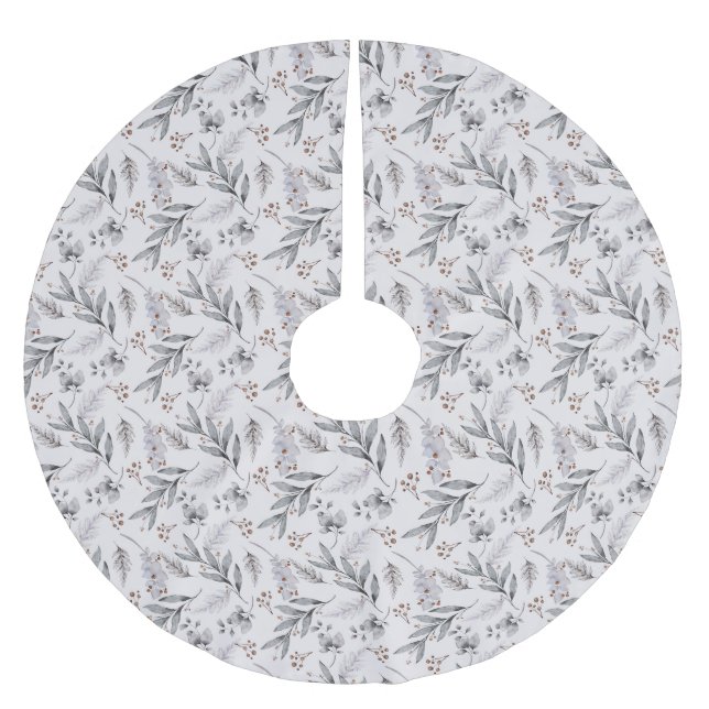 Falda Para El Árbol De Navidad De Poliéster Floral Winter Tree Skirt Design (Anverso)