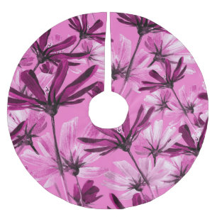 Falda Para El Árbol De Navidad De Poliéster Flores Cosmos Patrón Vintage de Seamless
