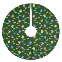 Falda Para El Árbol De Navidad De Poliéster Flores de colores, motivos florales, vegetación, b