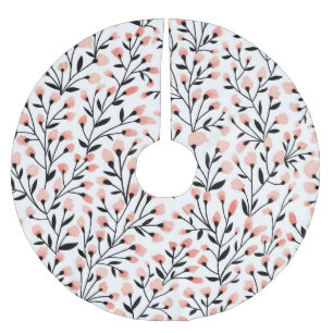Falda Para El Árbol De Navidad De Poliéster Flores de Doodle: Coral Floral Seamless.