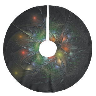 Falda Para El Árbol De Navidad De Poliéster Flores de fantasía fractal blandas y tendientes