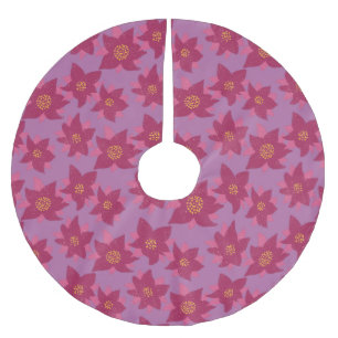 Falda Para El Árbol De Navidad De Poliéster Flores en negrita de ilustracion texturizado de Po