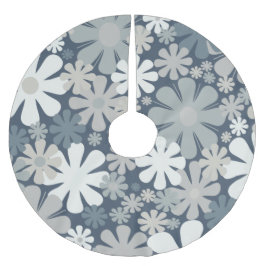 Falda Para El Árbol De Navidad De Poliéster Flores Retro Años 60 70 Estética Patrón Floral