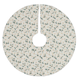 Falda Para El Árbol De Navidad De Poliéster Flores verdes y crema floral floral de bonito