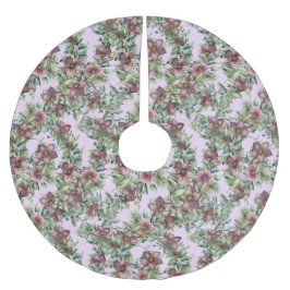 Falda Para El Árbol De Navidad De Poliéster Flores violetas victorianas Hellebore