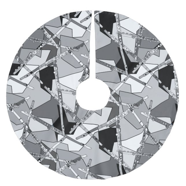 Falda Para El Árbol De Navidad De Poliéster Flutos superpuestos (Anverso)