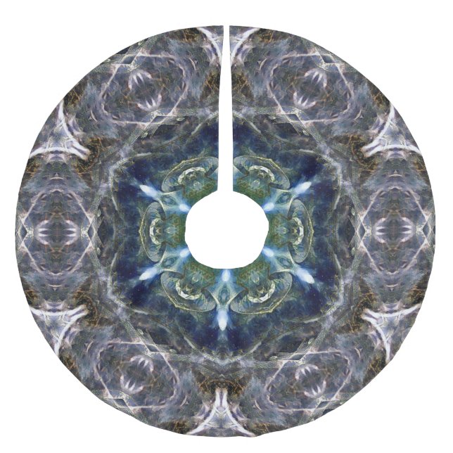 Falda Para El Árbol De Navidad De Poliéster Folk Mandala (Anverso)