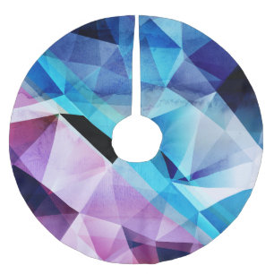 Falda Para El Árbol De Navidad De Poliéster Fondo abstracto geométrico de color de agua