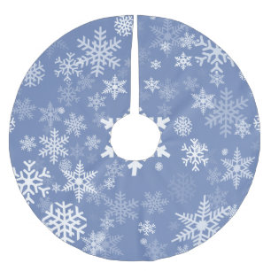 Falda Para El Árbol De Navidad De Poliéster Fondo de color de Personalizar gráfico con copos d
