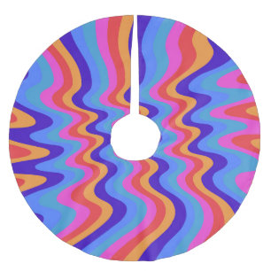 Falda Para El Árbol De Navidad De Poliéster Fondo de escritorio Hippie Trippy Retro de los año