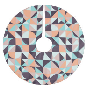 Falda Para El Árbol De Navidad De Poliéster Fondo vintage retro geométrico, sin costura