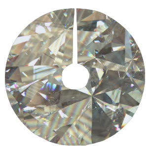 Falda Para El Árbol De Navidad De Poliéster Formas de diamante triangular: textura en capas.