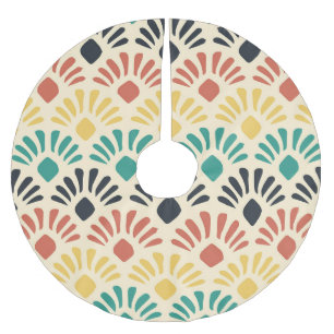 Falda Para El Árbol De Navidad De Poliéster Formas de ornamento coloridas: Vintage claro