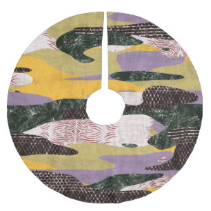 Falda Para El Árbol De Navidad De Poliéster Formas para camo: Montaje de colores vivos.