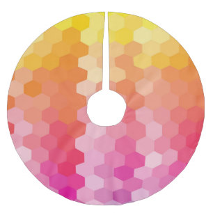 Falda Para El Árbol De Navidad De Poliéster Formas para hexágonos geométricos Amarillo rosa