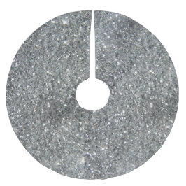 Falda Para El Árbol De Navidad De Poliéster Foto de plata elegante del Glitz del purpurina