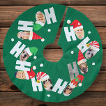 Falda Para El Árbol De Navidad De Poliéster Fotos de nueve familias de modernos Santa Sat Cute<br><div class="desc">Este diseño sencillo y moderno se compone de una tipografía de guion lúdica.</div>