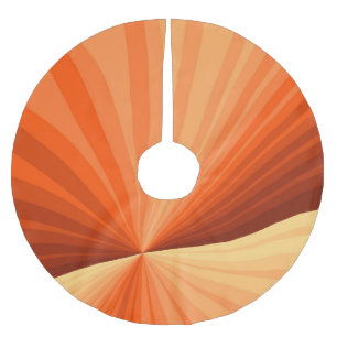 Falda Para El Árbol De Navidad De Poliéster Fractal gráfico de vainilla roja, Naranja abstract