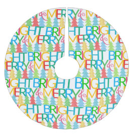 Falda Para El Árbol De Navidad De Poliéster Fragmento colorido del árbol de navidad y brillant