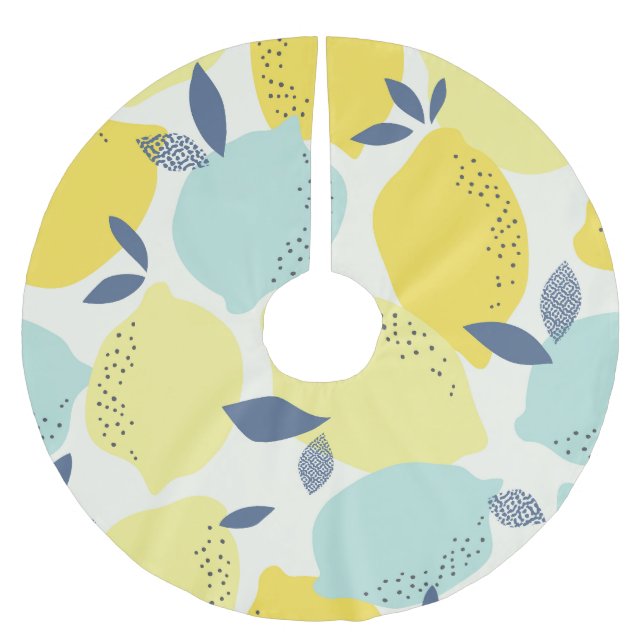 Falda Para El Árbol De Navidad De Poliéster Frutos cítricos, vibrante y sin fisuras. (Anverso)