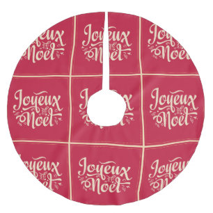 Falda Para El Árbol De Navidad De Poliéster Fuente pantagosa Joyeux Noel french Merry Christma