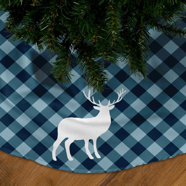 Falda Para El Árbol De Navidad De Poliéster Funda azul y grana blanca | Vacaciones (Subido por el creador)