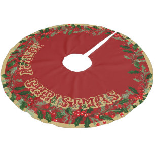 Falda Para El Árbol De Navidad De Poliéster Funda de árbol de Navidad en poliéster cepillado d