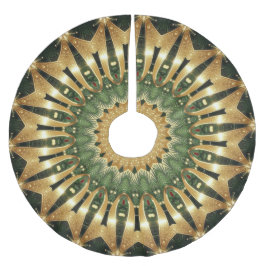 Falda Para El Árbol De Navidad De Poliéster Funda decorativa para árbol de Navidad en verde do