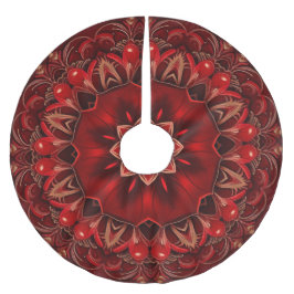 Falda Para El Árbol De Navidad De Poliéster Funda Roja Decorativa para Árbol de Navidad