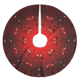 Falda Para El Árbol De Navidad De Poliéster Funda Roja Decorativa para Árbol de Navidad