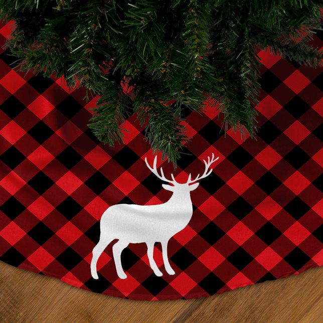 Falda Para El Árbol De Navidad De Poliéster Funda roja y estadio blanco | Vacaciones (Subido por el creador)