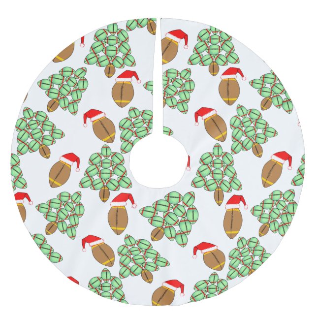 Falda Para El Árbol De Navidad De Poliéster Fútbol navidad (Anverso)